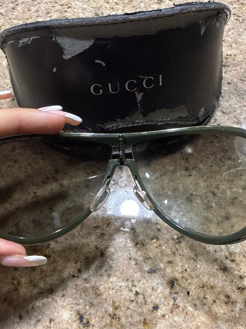 Gucci Unisex Vintage Forest Green Aviator Sunglasses - Gucci